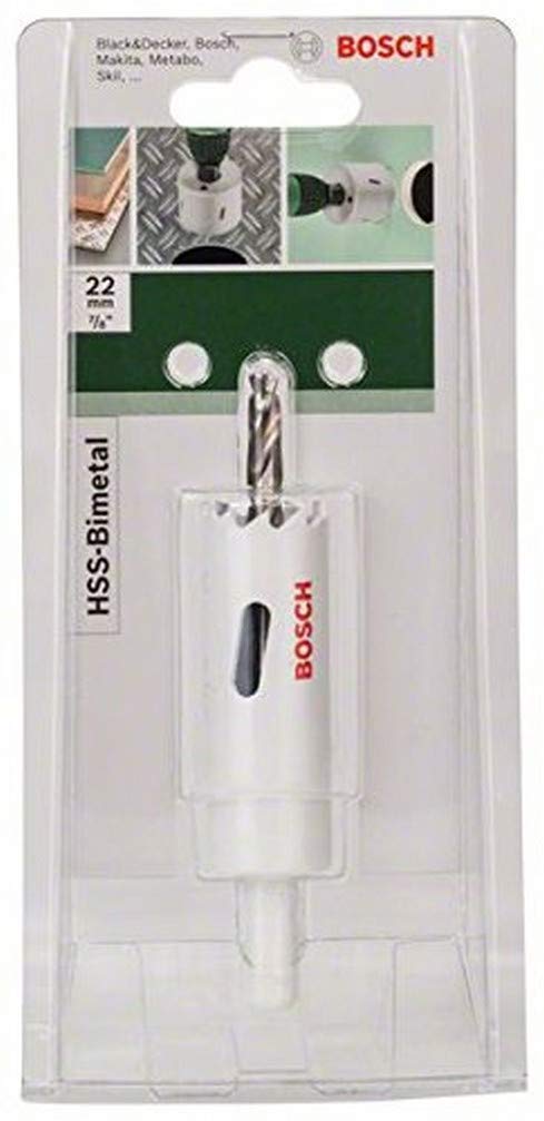 BOSCH 2609255602 HSS Bi-Metal Holesaw 22mm | Fast Cutting in Wood, Metal & Plastics