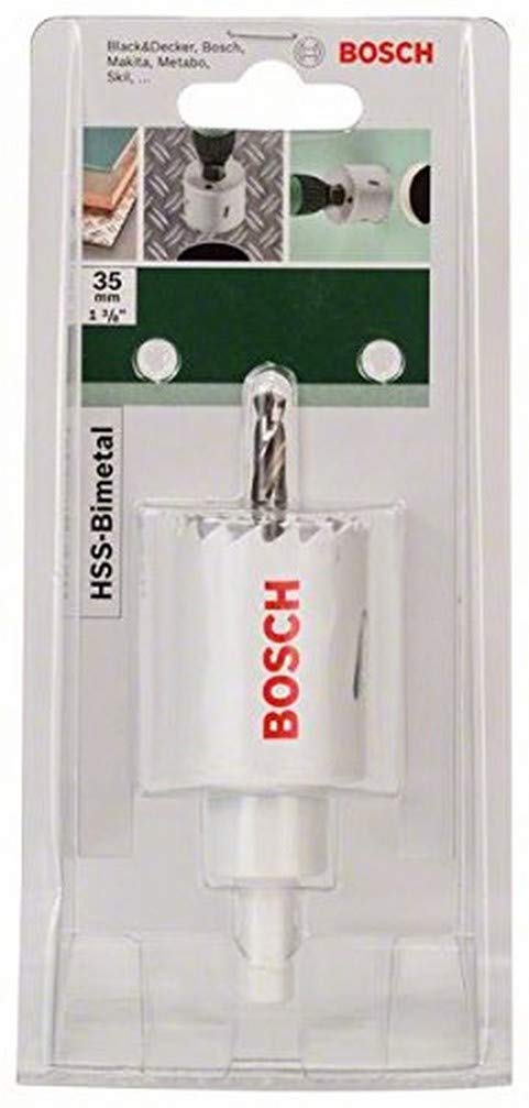 BOSCH 2609255606 HSS Bi-Metal Holesaw 35mm | Fast Cutting in Wood, Metal & Plastics | Vario Tooth for Smooth Performance | One-Piece Low-Vibration