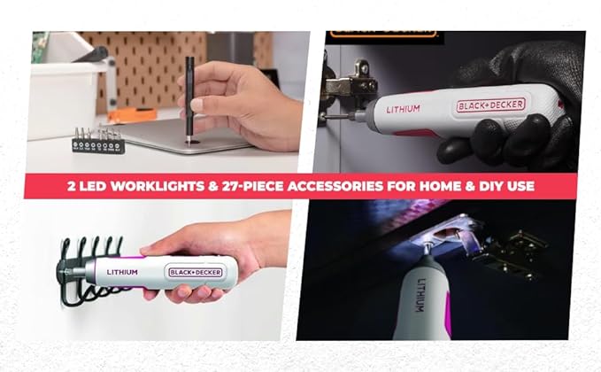 Black + Decker BD40K27P-IN Cordless Screwdriver Pink