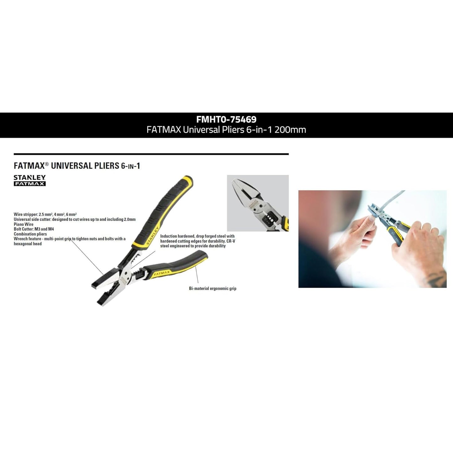 stanley FMHT26001 6-IN-1 MULTIUSE UNIVERSAL PLIER