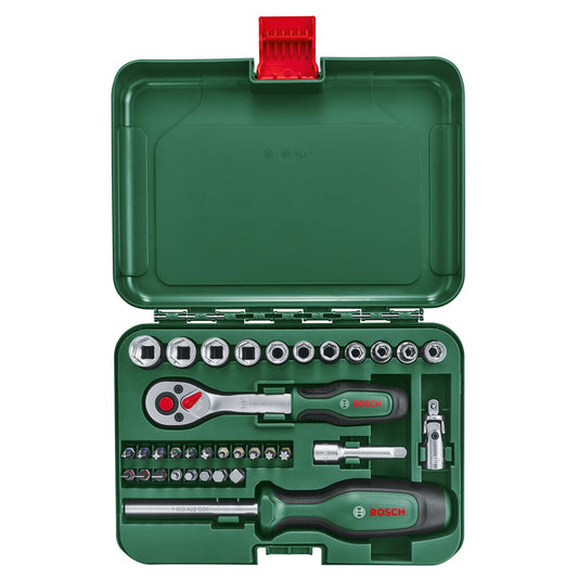 BOSCH 1600A02BY1 Home and Garden 34-Piece Socket Set - 1/4" Drive