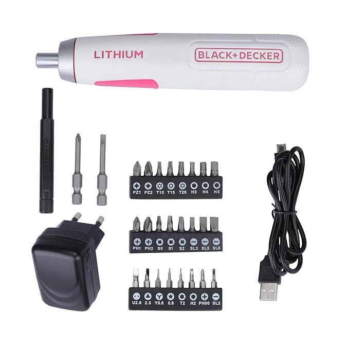 Black Decker BD40K27P-IN Cordless Screwdriver Pink