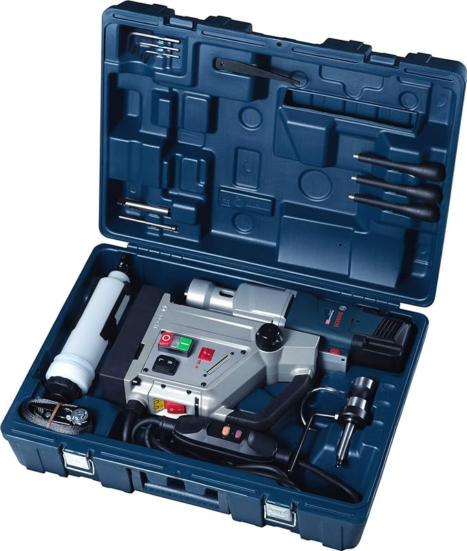 Bosch GBM 50-2 Professional Metal Drill - Heavy Duty - 1200 W – 1.5/50 mm – Protection Switch & Service Display (Blue)