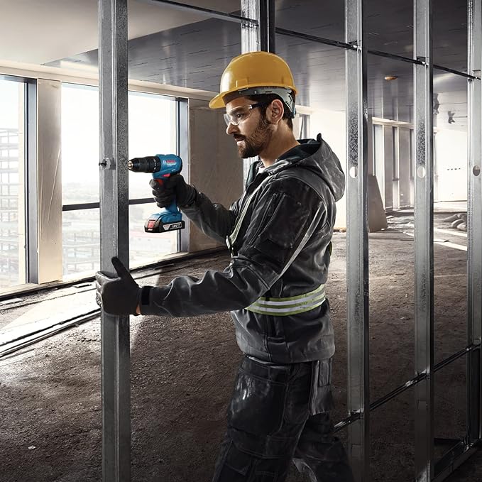 Bosch Professional GSB 185-Li Cordless impact drill driver, 13mm Chuck with 2 x GBA 18V 2.0Ah Battery, GAL 18V-20 Charger & 23 Pcs Drill Bit Set, Blue