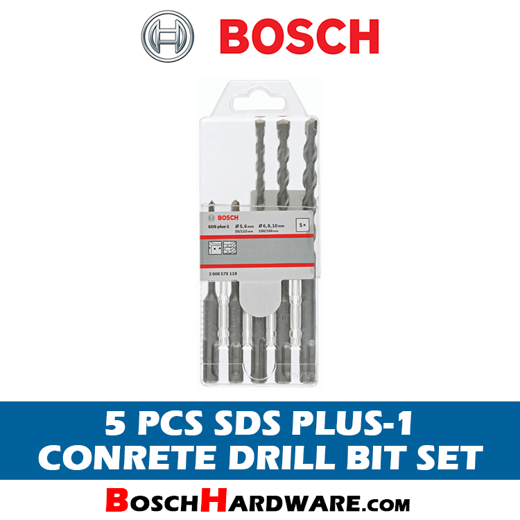 Bosch 5 pcs SDS Plus-1 Concrete Drill Bit Set 2608579119