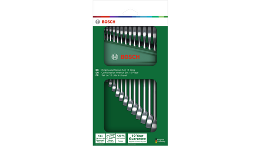 Bosch 1600A02Z9E Combination Wrench Set 15-Piece