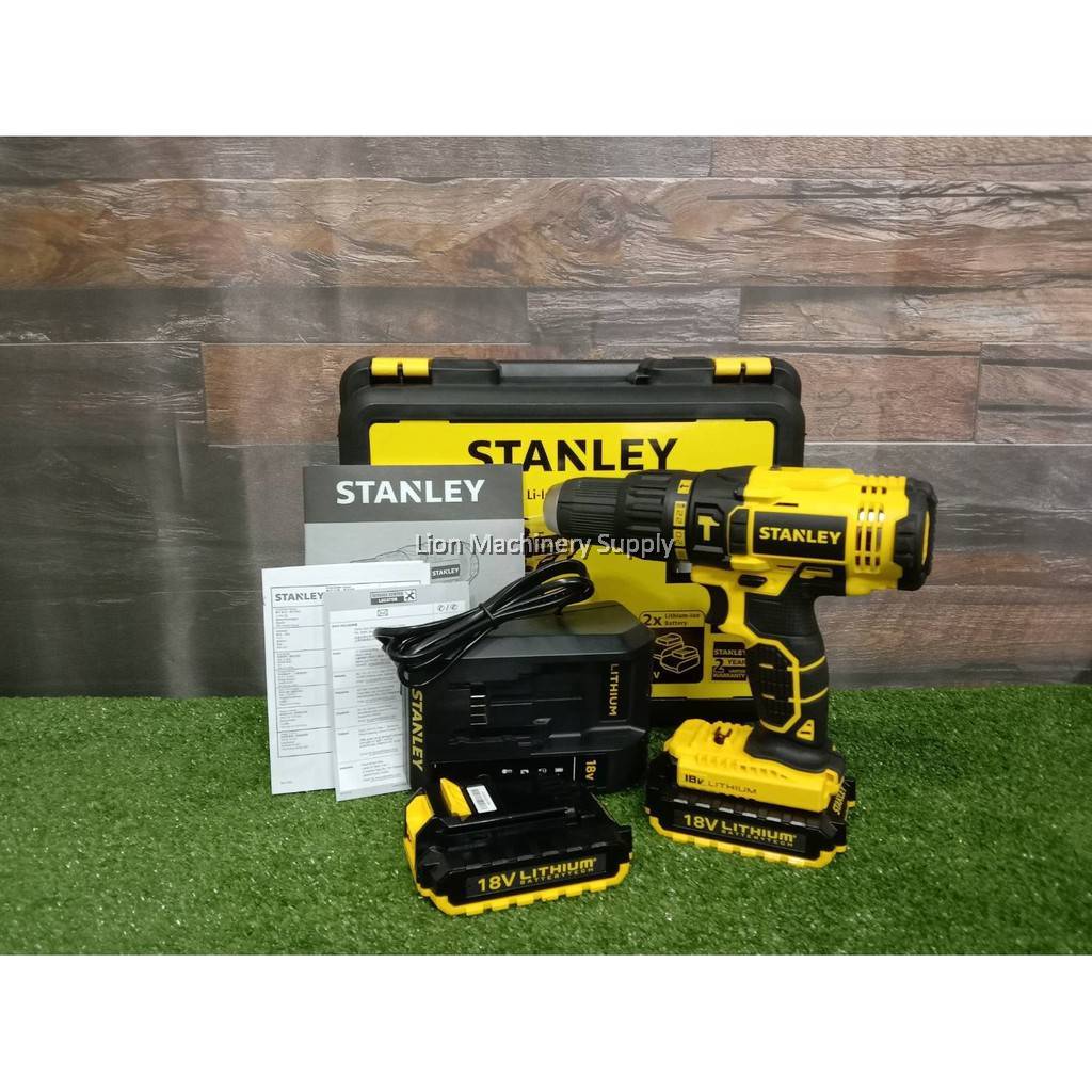 STANLEY SCH20C2K-B1 CORDLESS HAMMER DRILL DRIVER 18V 13MM - Come With 2pcs 1.3Ah Batteries - 2 Years Limited Warranty -