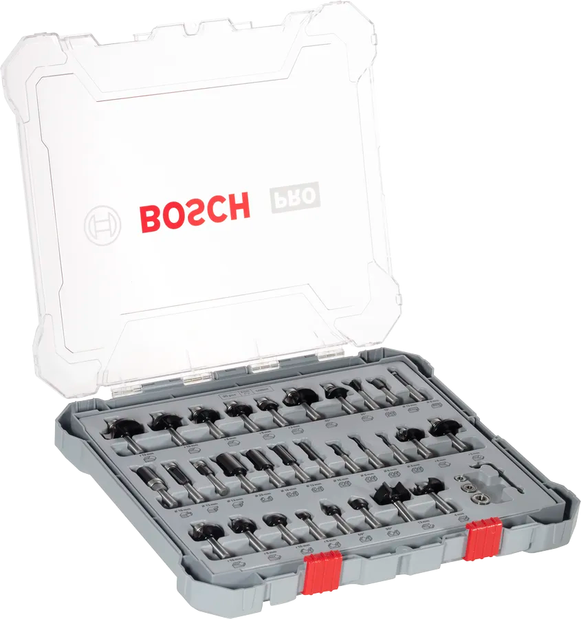 Bosch 2607017475 PRO Router Bit 8mm Mixed Set, 30 pcs