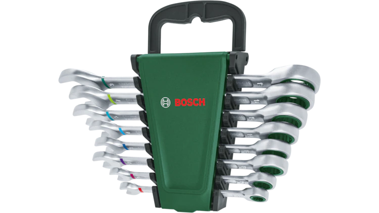 Bosch 1600A027PS Ratchet Combination Wrench Set 8-Piece