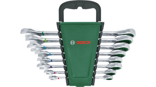 Bosch 1600A027PS Ratchet Combination Wrench Set 8-Piece