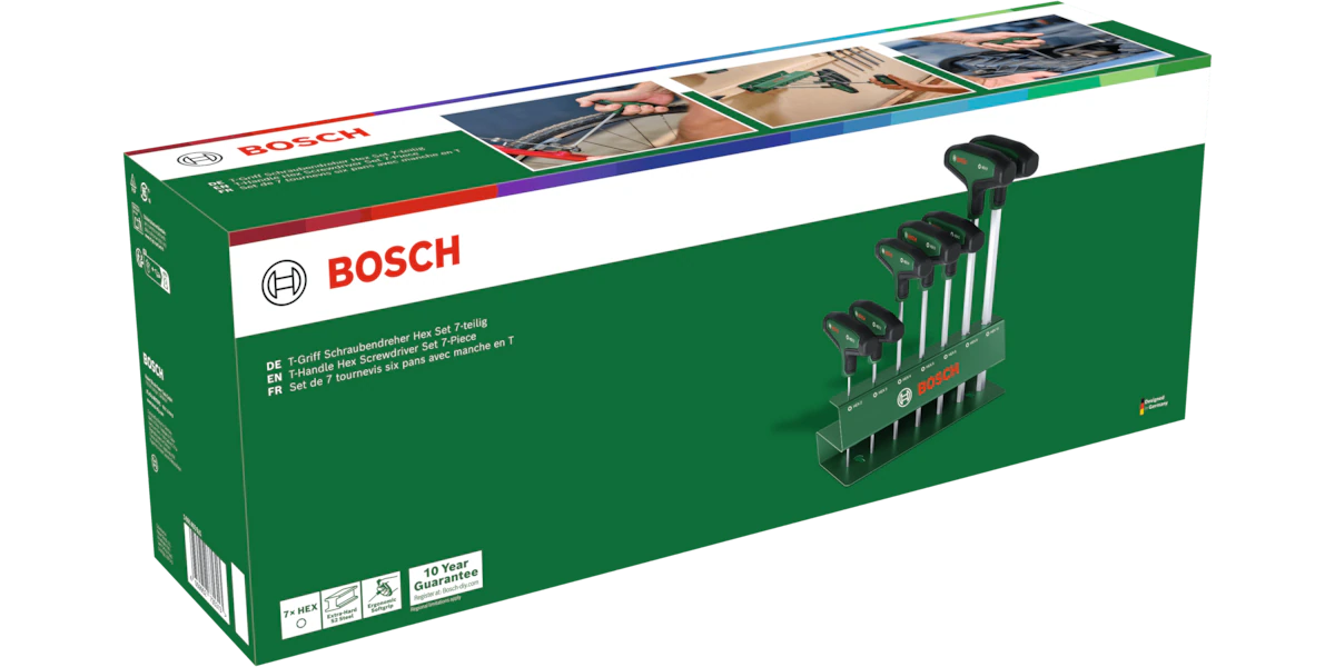 Bosch 1600A039J1 T-Handle Hex Screwdriver Set 7-piece