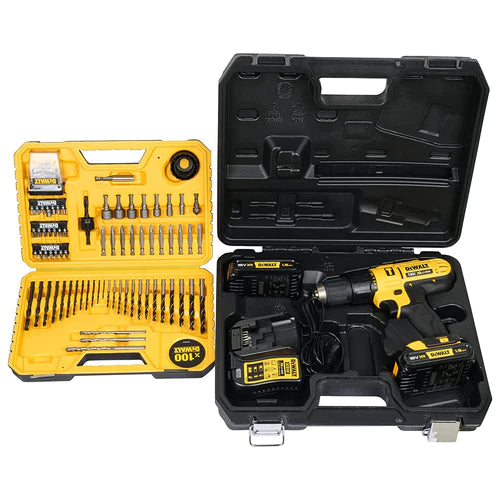 Dewalt DCD776S2A-IN 18V, 13mm Hammer Drill Driver (with 100 PCs Accessory Kit)