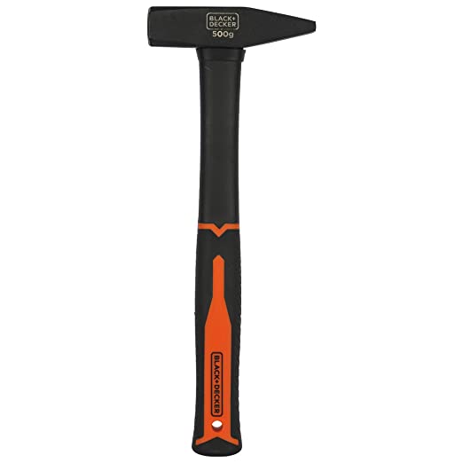 BLACK+DECKER BDHT51395 Metal Fiberglass Handle DIN Hammer-500gms