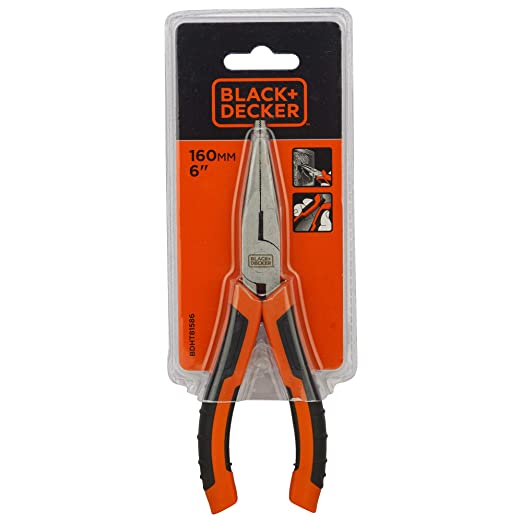 BLACK+DECKER BDHT81586 Steel 160mm Long Nose Pliers
