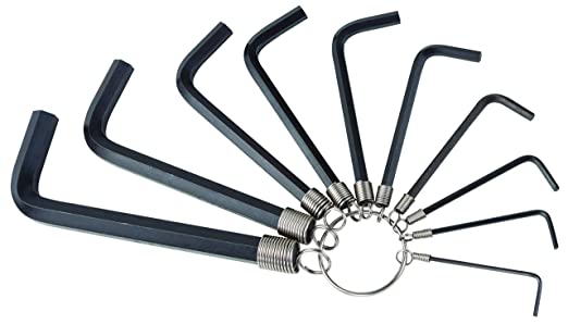 Groz ALN/HX-HX/10/SAE/GRZ 10 pc Hexagon Key Set – SAE | Ideal for automotive, household & industrial applications| Chrome Vanadium Construction| Corrosion Resistant| Conforms to DIN 898 Standard