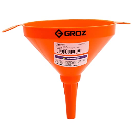 GROZ Conical Funnel for Diesel, Gasoline, Kerosene, Urea, Oils & Other water based media |Capacity: 650 ML| Funnel Diameter: 146 mm (5-3/4”) | Polypropylene Construction | FNL/6