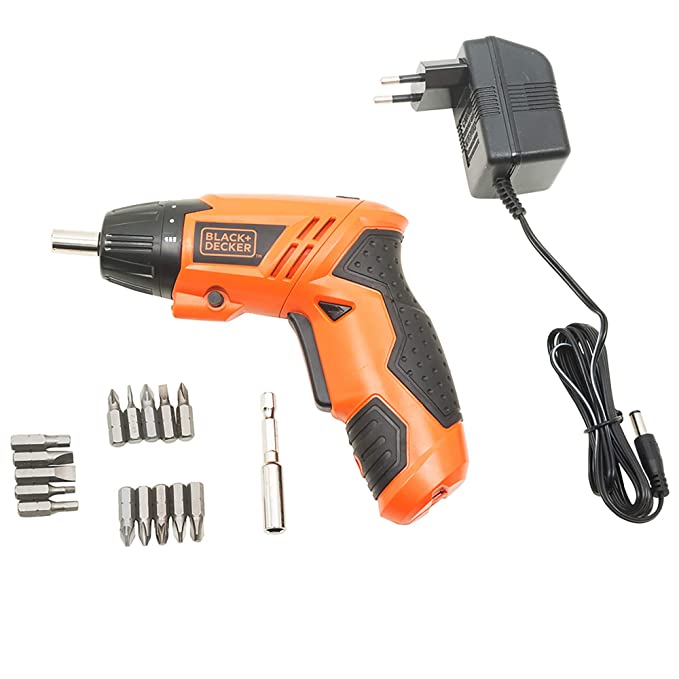 BLACK+DECKER KC4815 Cordless Screwdriver Set Ni-Cd (Nickel-Cadmium) with LED Work light , Screw Bits Set & Adjustable Torque, 4.8 Volts 200 RPM