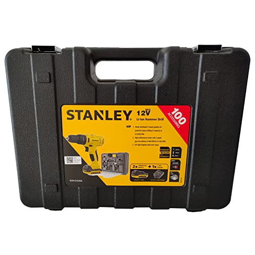 Stanley SCH121S2KA-B1 12V Hammer drill with 100 pcs Accessories