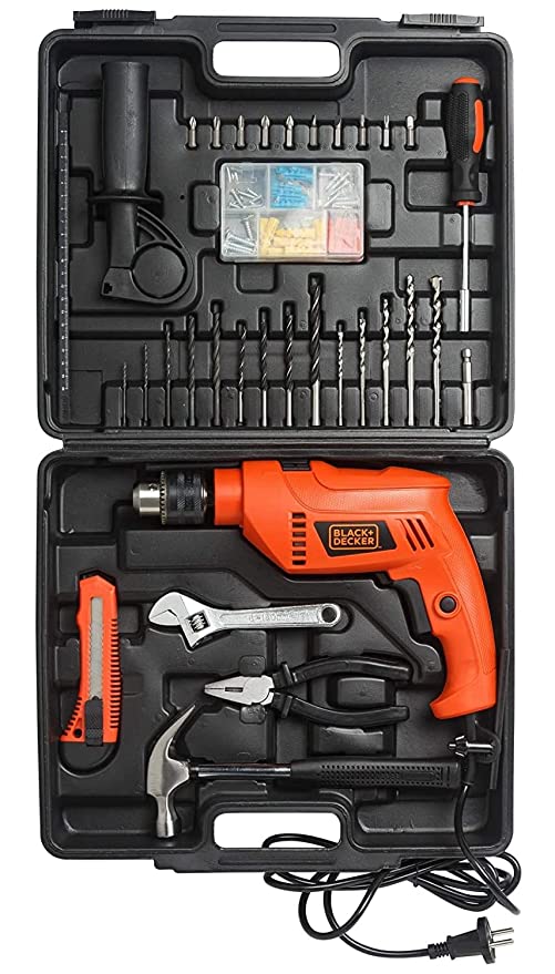 BLACK DECKER HD555KMPR B1 Hammer Drill Machine Hand Tool Kit