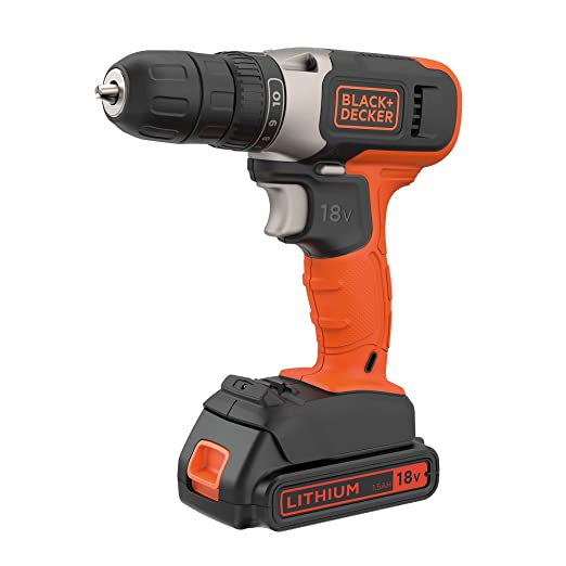 BLACK DECKER BCD001C1 QW 18V 10mm Cordless Speed Drill Machine Driver with 1x1.5Ah Li ion Battery