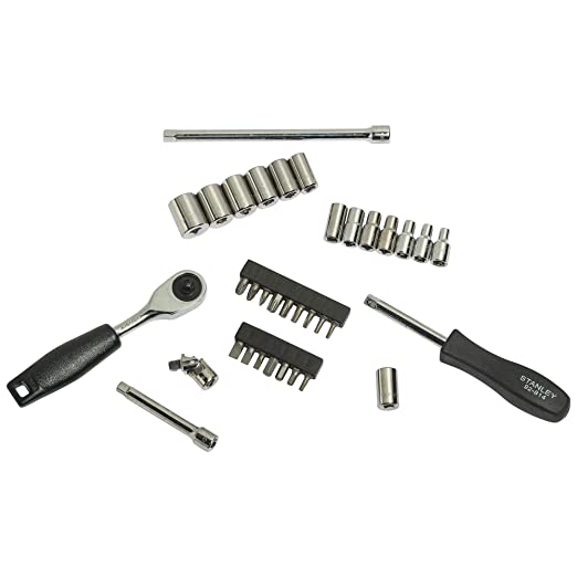 Stanley 1-89-033 35PC 1/4 SQ. DR. SOCKET SET 6PT MET