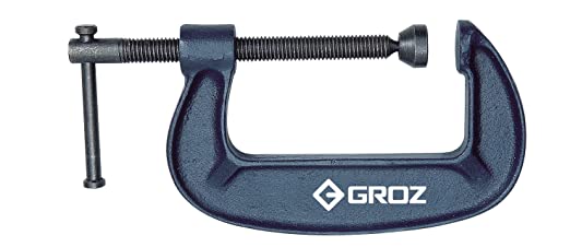 GROZ G Clamp with unbreakable body| Ideal for Variety of Metal and Woodworking Applications| Textured Powder Coated Finish| Capacity: 75 mm| Throat Depth:44 mm| Frame Proof Load:455 Kgs| GCL/13D/75