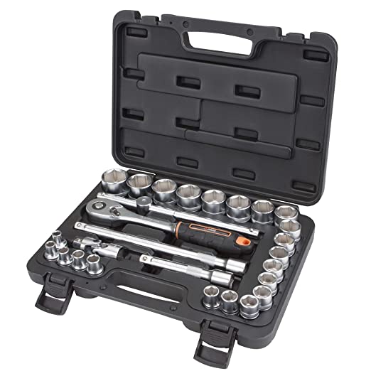 Groz 42 pc 1/4 inch Socket Tool Kit for Mechanics, Professionals, DIY Enthusiasts, etc. | Chrome Vanadium| 3X Durable Sockets | KIT/SKT/H/1-4/42/UG