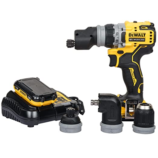 Dewalt DCD703D2-B1 18V 10mm Cordless Brushless Multi-Head Drill Machine with 2x2.0Ah Li-ion batteries