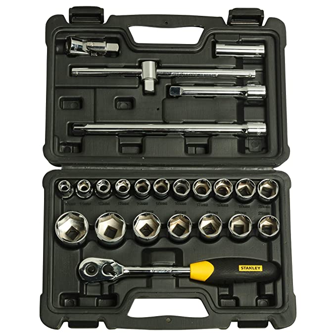 Stanley STMT72795-8 1/2 SQ. DRIVE SOCKET SET, 6 PT.(24 PCS)