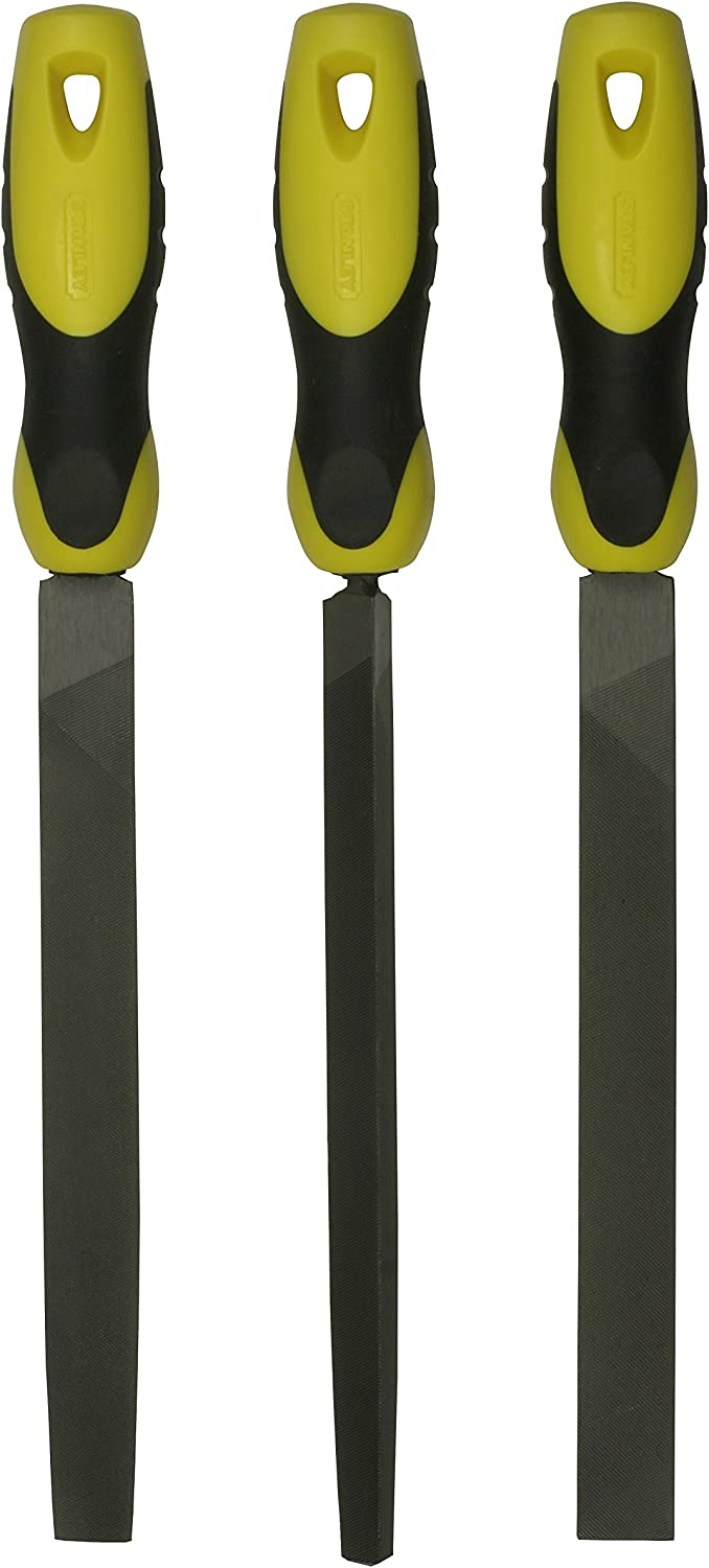 Stanley 0-22-464 8/200MM 3 PC FILE SET (8” Hand File, 2nd cut, 8” Half Round, 2nd cut, 8” 3 Square File, 2nd cut)
