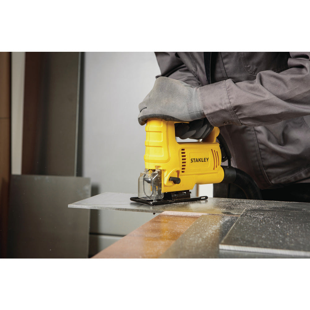 STANLEY SJ60 600W Variable Speed Pendulum Jig Saw for cutting wood sheet metal and plastic with 4 stage pendulum action