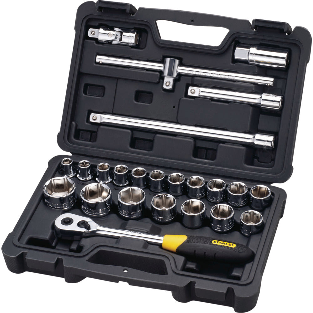 Stanley STMT72795-8 1/2 SQ. DRIVE SOCKET SET, 6 PT.(24 PCS)