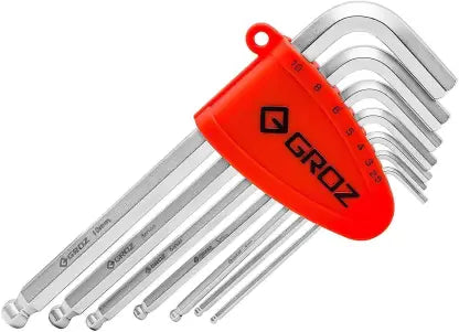 Groz ALN/HX-BL/7L/SAE/GRZ 7 Hexagon Key with Ball End - Long