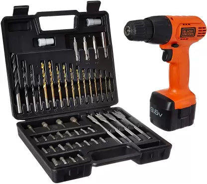 Black & Decker CD961K50 IN Cordless Drill (10 mm Chuck Size, 450 W) 9.6V NiCAD drill with 50 accessories