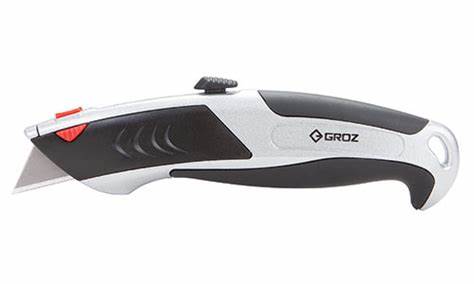Groz KNV/R/7 Retractable Utility Knife Zinc Body, SK2 Blades