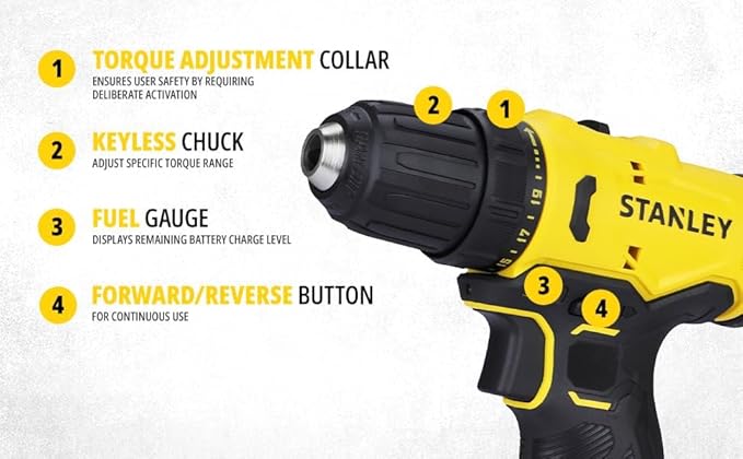 STANLEY SCD10D1-IN(12V) Brushed Drill Driver