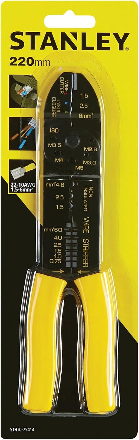 STANLEY STHT0-75414 220 mm Standard Crimping Pliers - Black