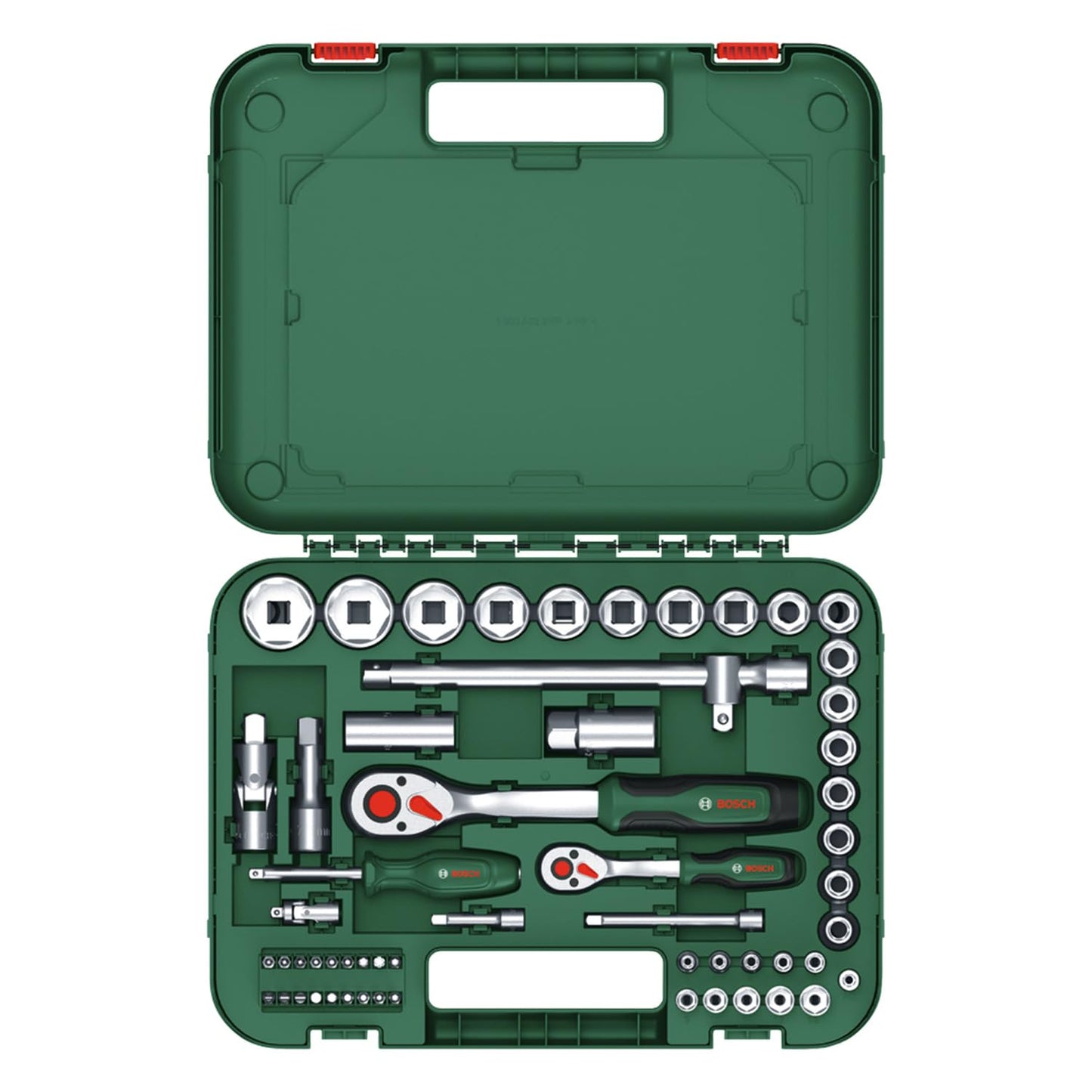 Bosch 1600A02Z9G 1/4" + 1/2" Ratchet Set 57-Piece High Torque