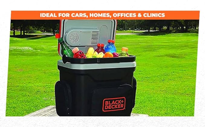 BLACK+DECKER BDC24L-B1 Thermoelectric Portable Automotive Car Beverage Cooler & Warmer (PRE-COOL Required), Used To Store Beverages