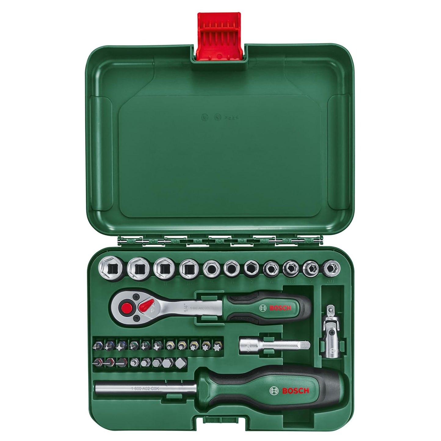 BOSCH 1600A02BY1 Home and Garden 34-Piece Socket Set - 1/4" Drive