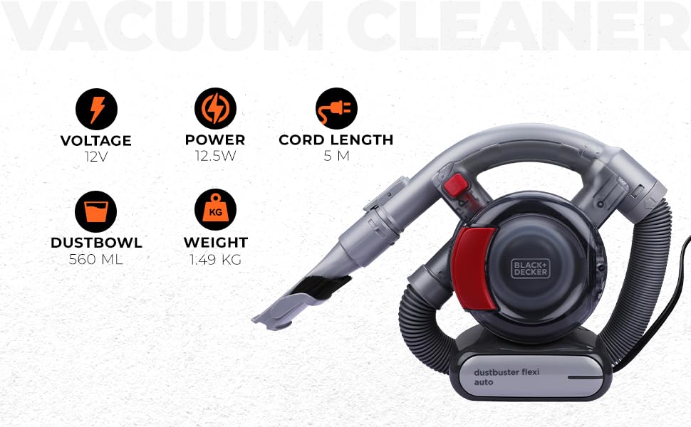 BOSCH PD1200AV - 12V DUSTBUSTER FLEXI AUTO HANDHELD VACUUM CLEANER