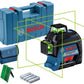 Bosch Professional Laser Level GLL 3-60 XG (Green Laser, Working Range: 30 m, 4x Battery, AA, in Carrying Case)