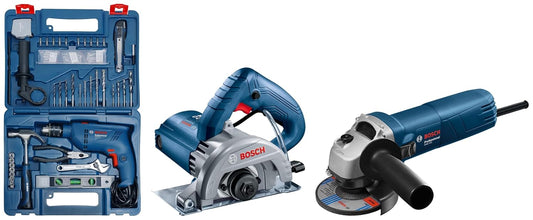 BOSCH GSB 500 RE KIT DRILL AND GWS 600 ANGLE GRINDER WITH GDC 140 CUTTER MACHINE