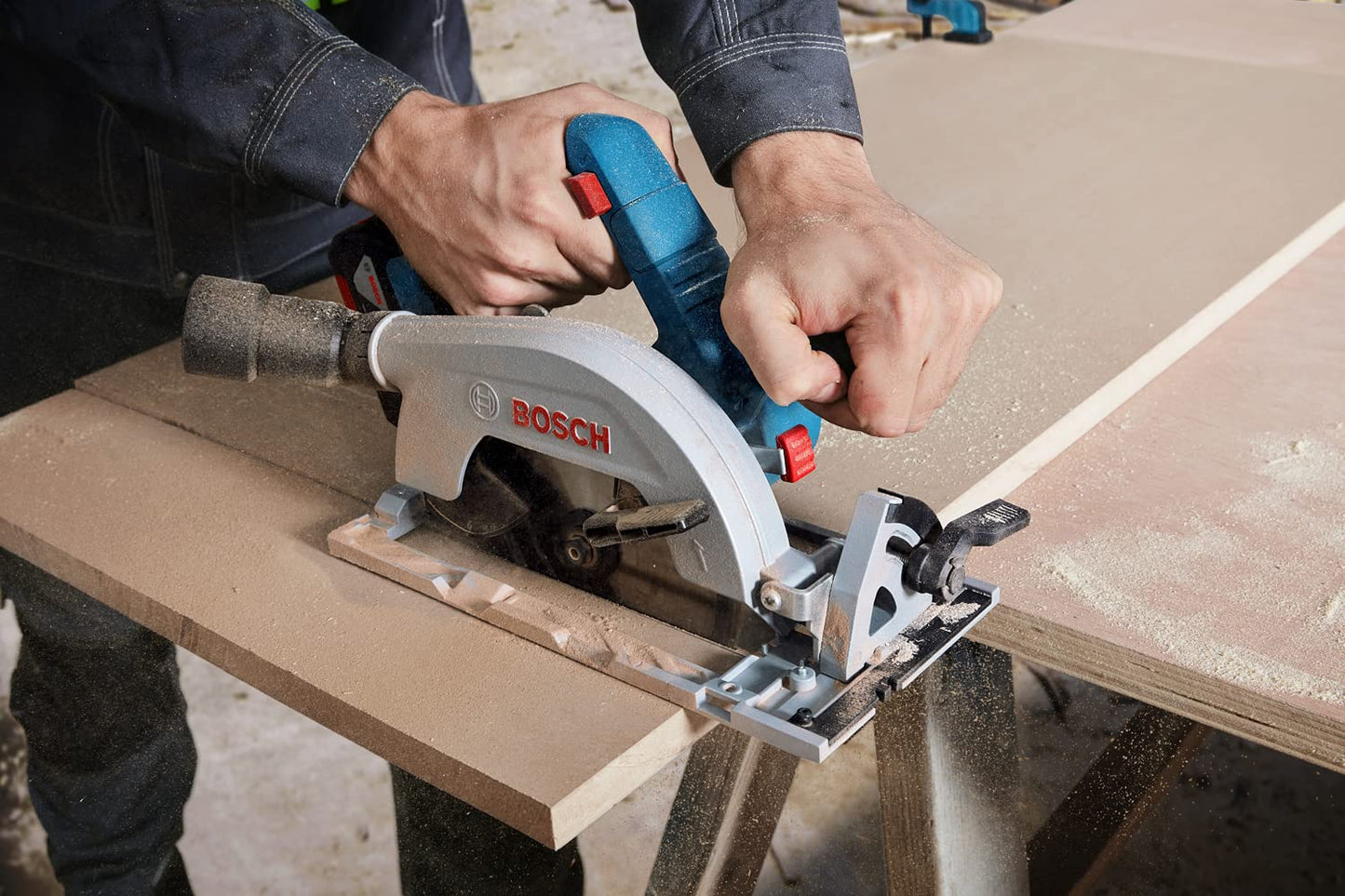 Bosch Gks 185-Li Cordless Circular Saw, Blade 165 Mm, 5,000 Rpm, Brushless Motor, Brake System, 2.8 Kg + 1 Bosch Saw Blade (Solo Tool - 18V Batteries & Charger Sold Separately)