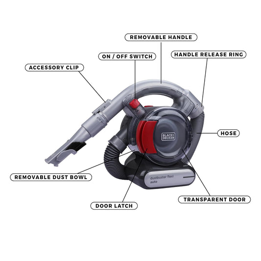 BOSCH PD1200AV - 12V DUSTBUSTER FLEXI AUTO HANDHELD VACUUM CLEANER
