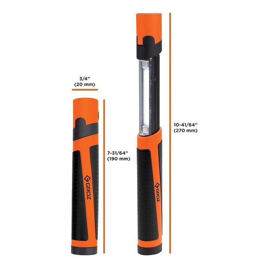 GROZ  LED/305 2 in1 Retractable Light | High Output Torch | Portable Light | Durable and Impact Proof Body | Emergency Light | Trek torch, Camping light |