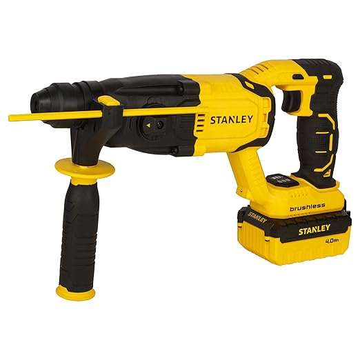 STANLEY SBR20M2K 18V 2Kg SDS and Cordless Rotary Hammer with Brushless Motor- 2x4.0 Ah Battery Included