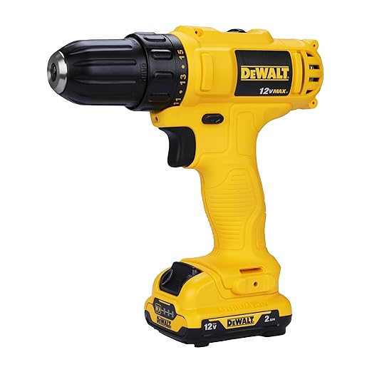 DEWALT DCD700D2 12V, 10mm XR Li ion Cordless Drill Driver with 2x2.0 Ah Batteries include