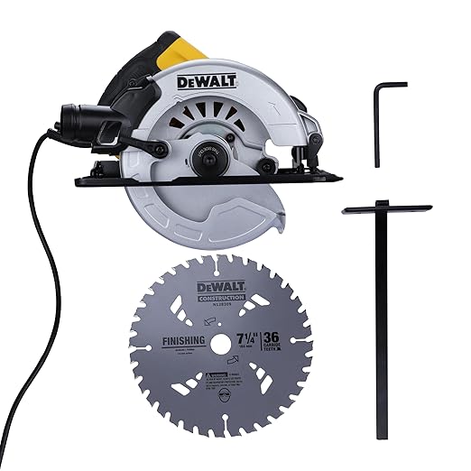 DEWALT DWE5615 1500W 184mm Compact Circular Saw with 2mm Thickness Stamp Steel Shoe for Sharp Cuts