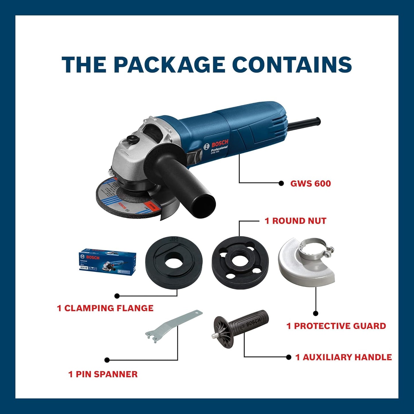 Bosch GWS 600 Angle Grinder 670W  with Bosch GSB 600 Drill machine 600W